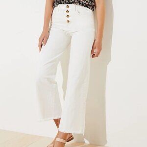 LOFT High Waist Wide Leg Crop Jeans, NWT, Size 12